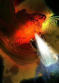 Bild mit Tyreal, wie er am Ende der Erweiterung von Diablo 2 den Weltstein zerstört